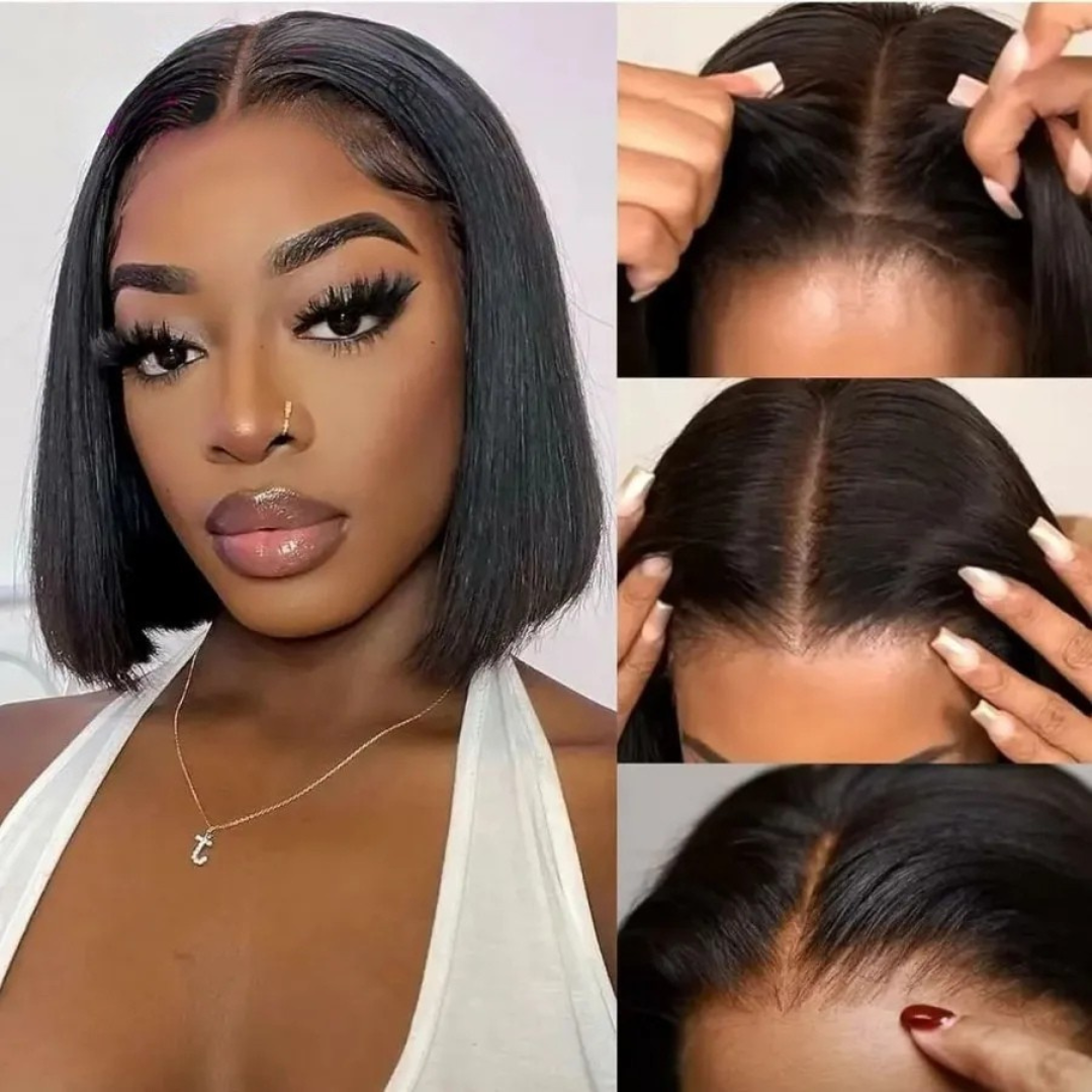 Short Bob Wigs For Women Glueless Wig Human Hair Ready To Wear Transparent Pre Cut Lace Human Wig Human Hair Wig Bob Wig