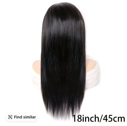 T-K  360 ° Full Lace Front Wig - 200% Density Glueless Straight Hair, Pre-Plucked Hairline, Natural Color, Secure Fit for Ponytails & Buns, Unisex Adult Hairpiece, Versatile Hairpiece, Sleek Hairline, Secure Fit Net