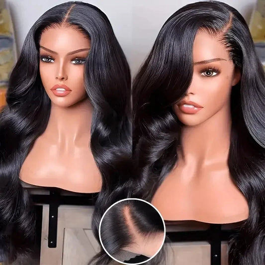 30 inch Lace Front Wig Human Hair Body Wave HD Lace Frontal 13x4 180 Density Glueless Wigs Human Hair for Women Natural Black