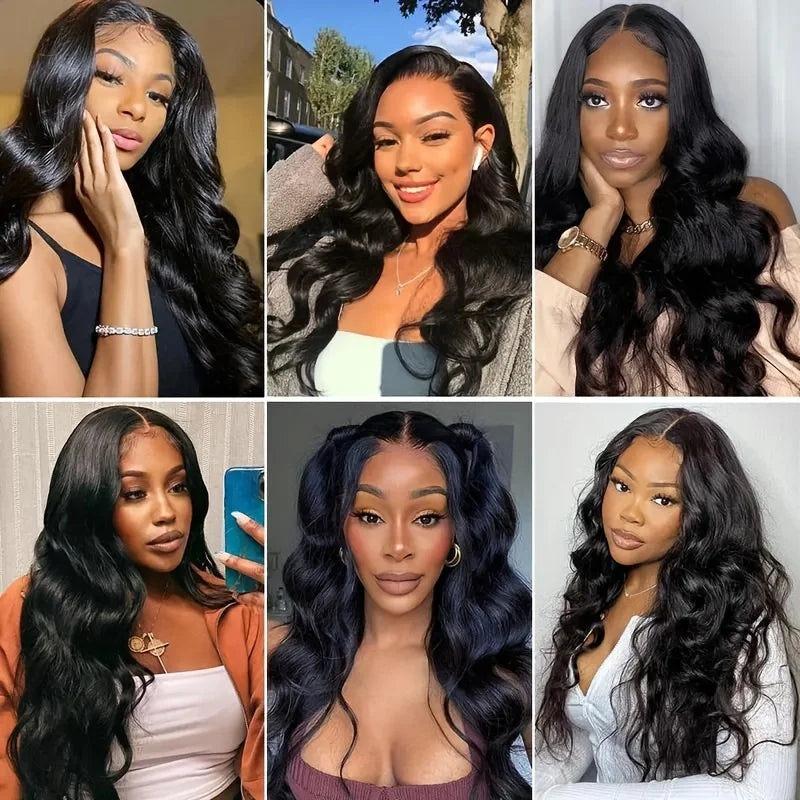 30 inch Lace Front Wig Human Hair Body Wave HD Lace Frontal 13x4 180 Density Glueless Wigs Human Hair for Women Natural Black