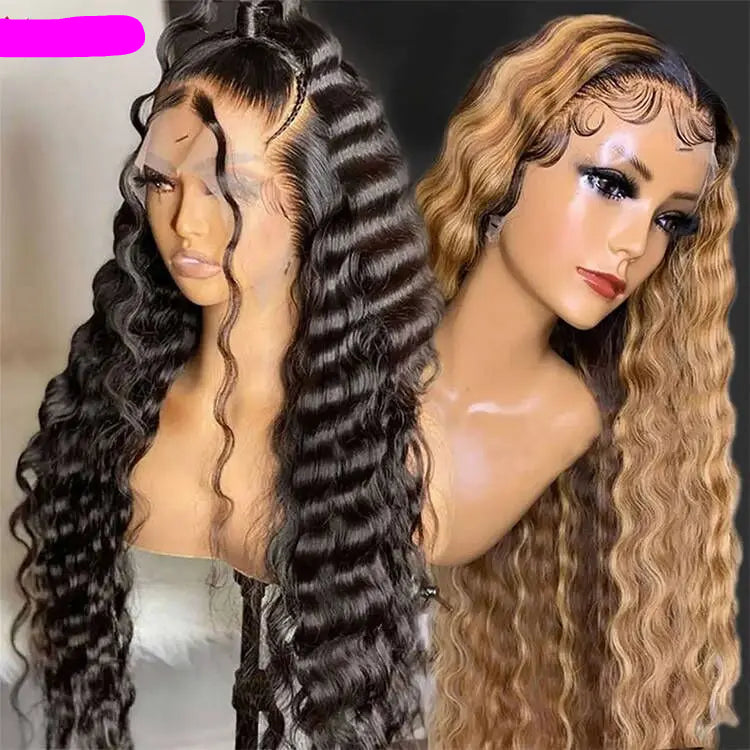 Deep Wave Lace Front Wigs Human Hair for Black Women Raw Indian Hair Human Wig Vendor Transparent hd Lace Wigs