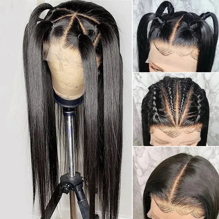 Best Selling Braided Wigs Lace Front Human Hair Transparent HD Lace Wigs Wholesale Peruvian Hair Full Lace Wig with Baby Hair