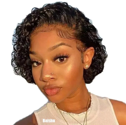 Wholesale Best-selling Medium-split Small Curly Wigs, Fluffy and Natural, Are Popular in Africa, Europe and America in Stock