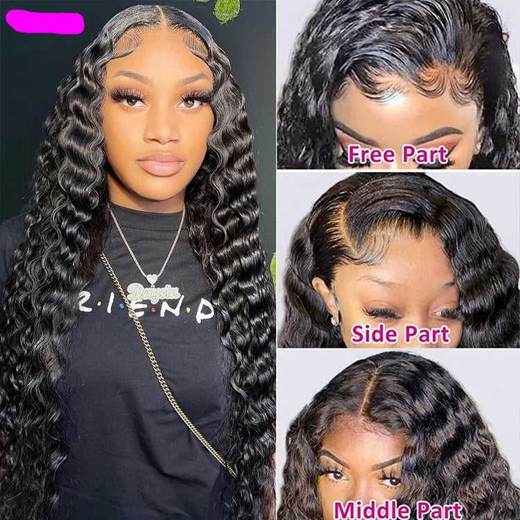 Deep Wave Lace Front Wigs Human Hair for Black Women Raw Indian Hair Human Wig Vendor Transparent hd Lace Wigs