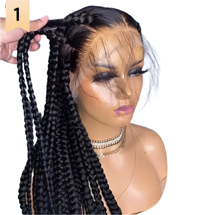 Best Selling Braided Wigs Lace Front Human Hair Transparent HD Lace Wigs Wholesale Peruvian Hair Full Lace Wig with Baby Hair