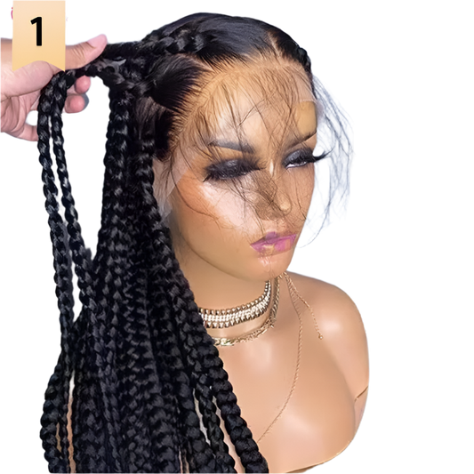 Best Selling Braided Wigs Lace Front Human Hair Transparent HD Lace Wigs Wholesale Peruvian Hair Full Lace Wig with Baby Hair