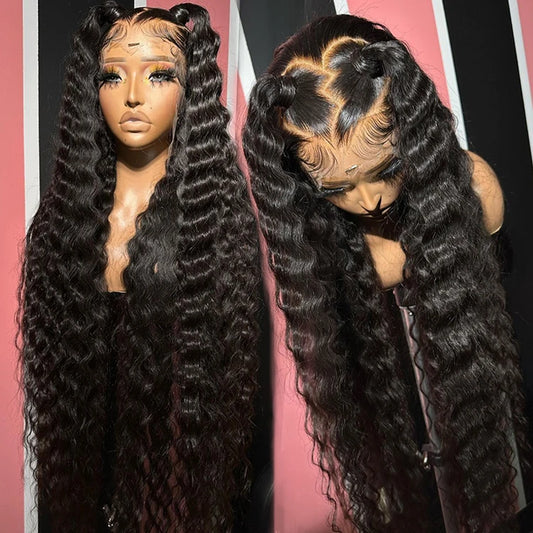 Deep Wave Lace Front Wigs Human Hair for Black Women Raw Indian Hair Human Wig Vendor Transparent hd Lace Wigs