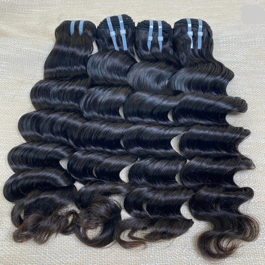 Full End Human Hair Weave Loose Deep Wave Burmese Top Indian Unprocessed Virgin Raw Hair Bundles with Curl Style Extensions