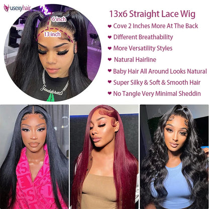 13x4 Frontal Wig Lace Frontal Wig Vietnamese 12A Grade Natural Color Virgin Hair Wig 180% Density Straight/Body Wave