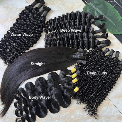 Deep Wave Human Braiding Hair Bulk Extensions No Weft 100% 1 pcs $12 for wholesale