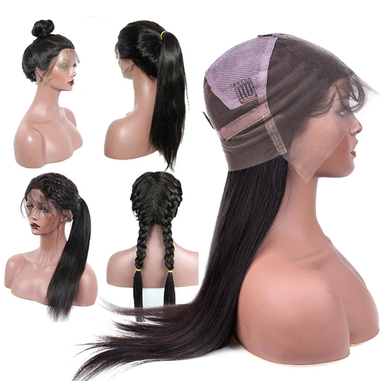 Best Selling Braided Wigs Lace Front Human Hair Transparent HD Lace Wigs Wholesale Peruvian Hair Full Lace Wig with Baby Hair