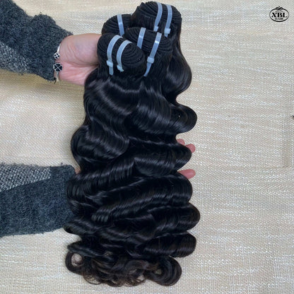 Full End Human Hair Weave Loose Deep Wave Burmese Top Indian Unprocessed Virgin Raw Hair Bundles with Curl Style Extensions