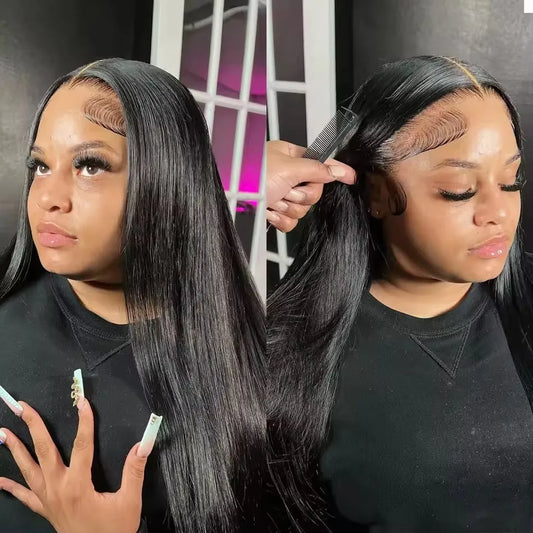 S 30 Inch Straight Body Wave 13x4 Human Hair Wig 180% Raw Vietnamese Hair Wig for Black Women Natural Wave