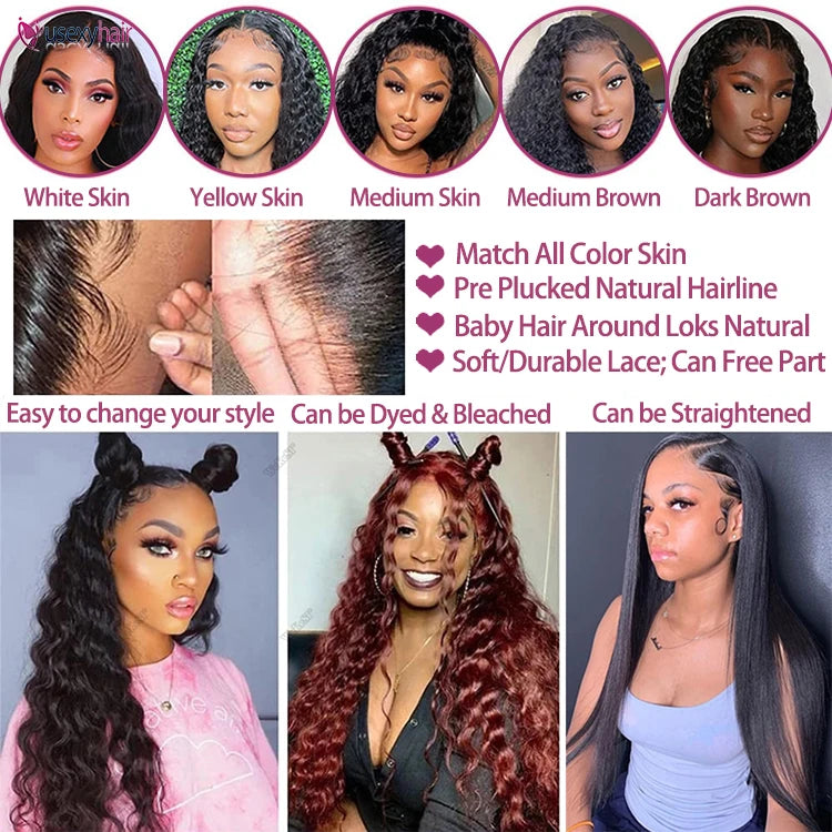 Deep Wave Lace Front Wigs Human Hair for Black Women Raw Indian Hair Human Wig Vendor Transparent hd Lace Wigs