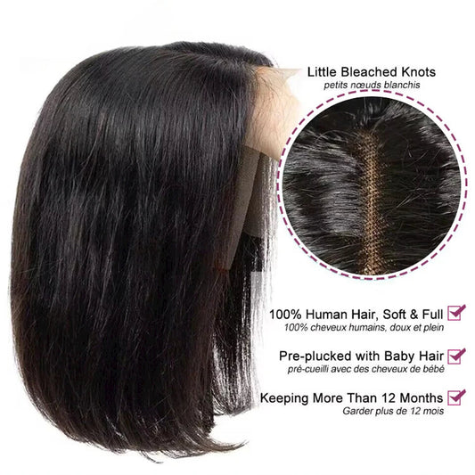 10 12 14 16 Inch Frontal Wig SDD Raw Vietnamese Bone Straight Human Hair 5x5 13x4 Transparent Lace Front Short Bob Wigs Factory