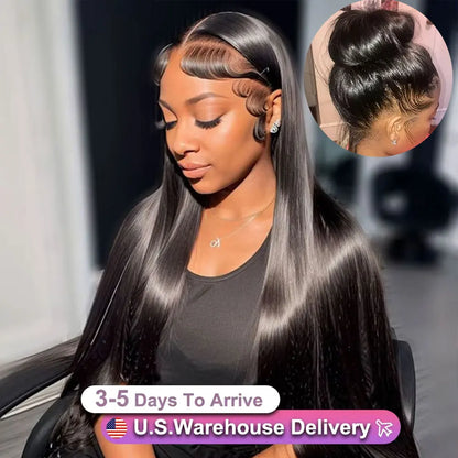 40 Inch 360 Full Lace Wig Straight HD Lace Front Human Hair Wigs 220Density Brazilian Remy Lace Frontal Human Hair Wig For Women