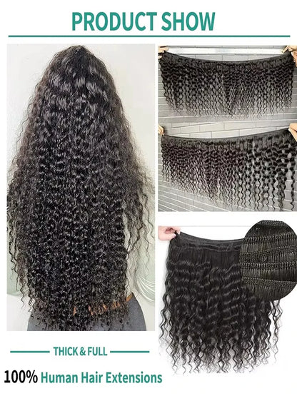 Water Wave Human Hair Bundles Burmese Curly Hair Bundles 1/3/4 Pieces 100% Human Hair Deep Wave Original Natural Hair Extensions