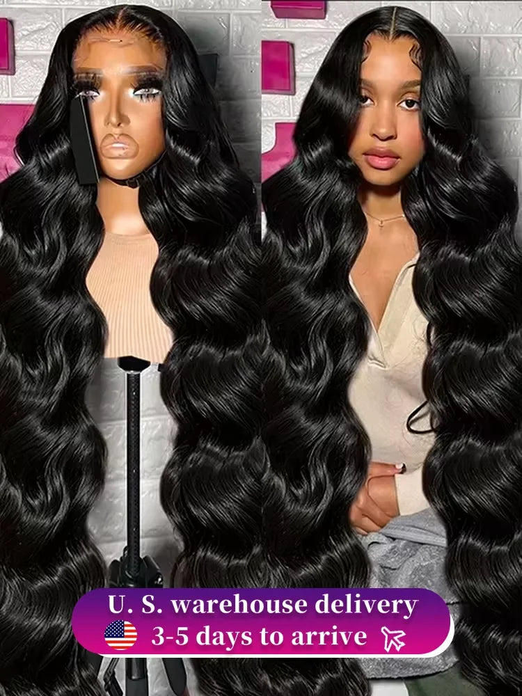 30Inch 13x6 Body Wave Wigs Human Hair 250 Density Transparent HD Lace Frontal 13x5 100% Human Hair Lace Front Wig For Women