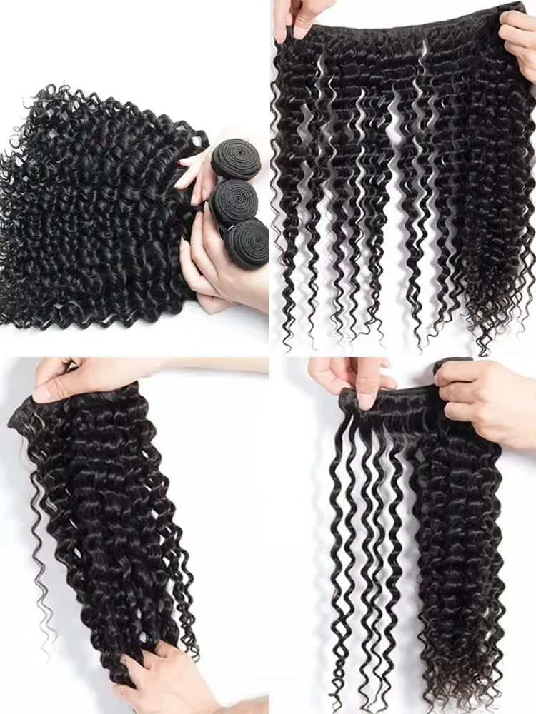 Water Wave Human Hair Bundles Burmese Curly Hair Bundles 1/3/4 Pieces 100% Human Hair Deep Wave Original Natural Hair Extensions