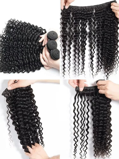 Water Wave Human Hair Bundles Burmese Curly Hair Bundles 1/3/4 Pieces 100% Human Hair Deep Wave Original Natural Hair Extensions