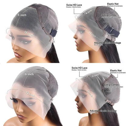 Body Wave Human Hair Wigs 13x6 Hd Lace Frontal Wigs 220 Density 40 Inch For Black Women Pre Plucked Loose Wave Lace Frontal Wig