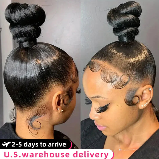 40 Inch 360 Full Lace Wig Straight HD Lace Front Human Hair Wigs 220Density Brazilian Remy Lace Frontal Human Hair Wig For Women