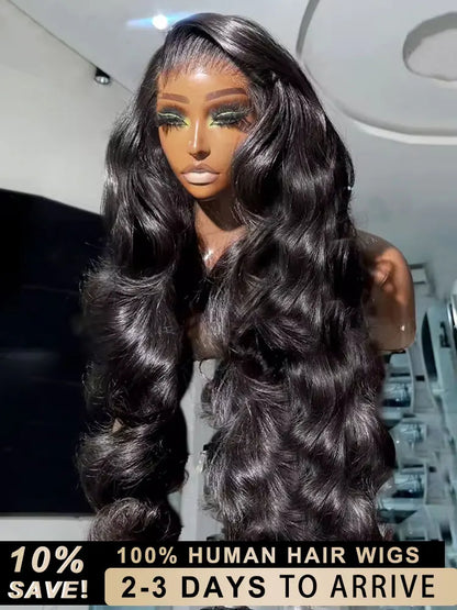 30Inch 13x6 Body Wave Wigs Human Hair 250 Density Transparent HD Lace Frontal 13x5 100% Human Hair Lace Front Wig For Women