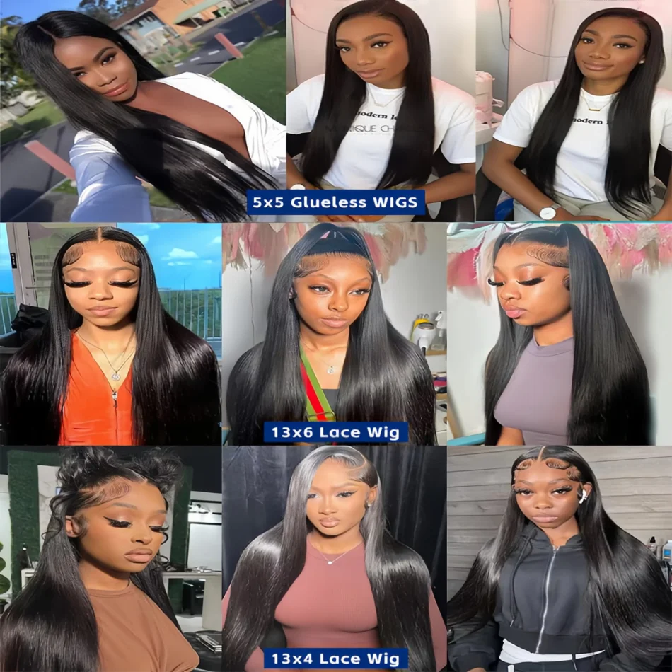 Glueless Bone Straight 4X4 Hd Lace Frontal Wig 13X6 13X4 Black Lace Front Wig Human Hair 5x5 Natural Brazilian Transparent Wigs