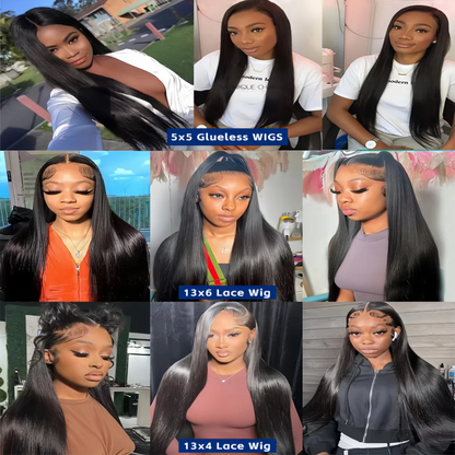Glueless Bone Straight 4X4 Hd Lace Frontal Wig 13X6 13X4 Black Lace Front Wig Human Hair 5x5 Natural Brazilian Transparent Wigs