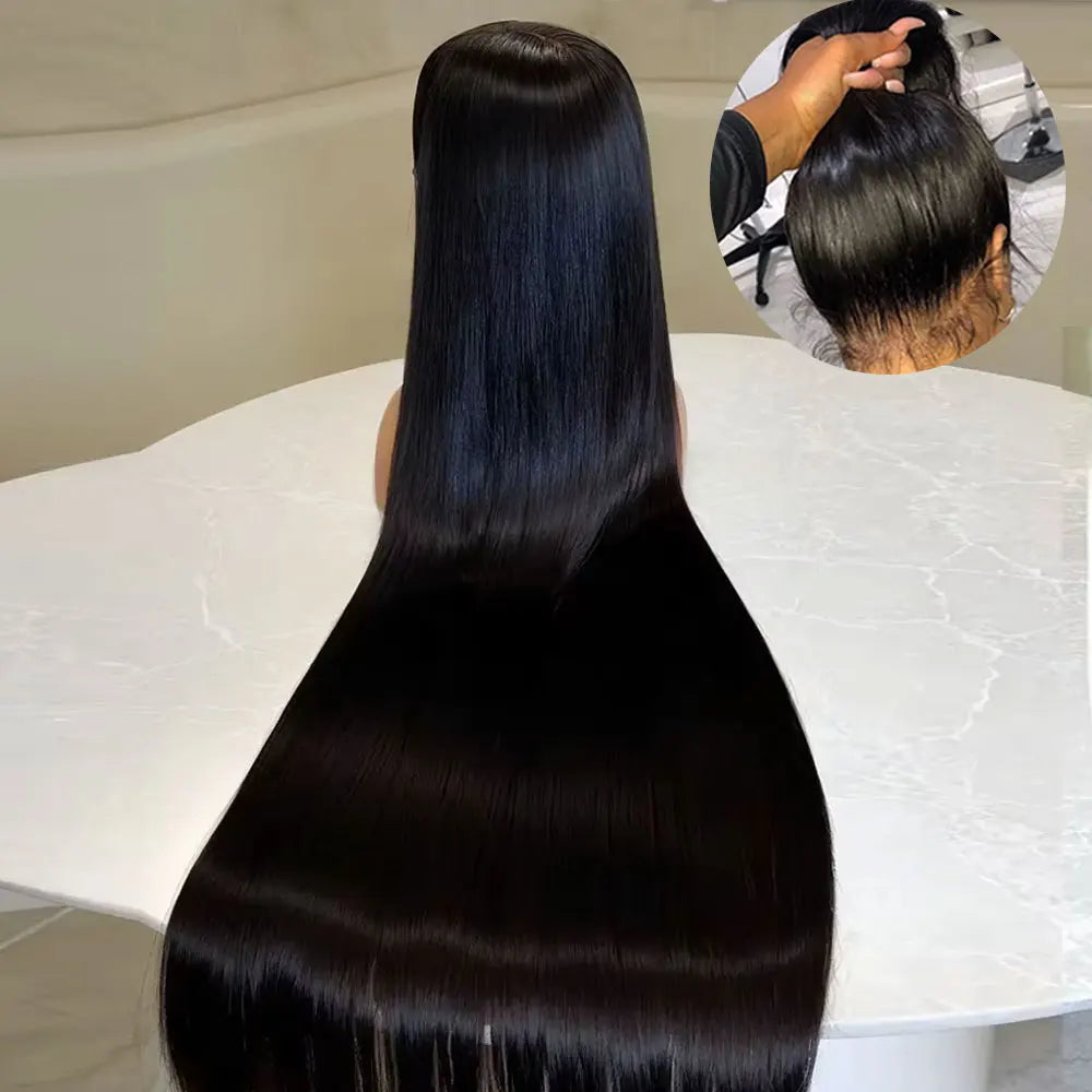 40 Inch 360 Full Lace Wig Straight HD Lace Front Human Hair Wigs 220Density Brazilian Remy Lace Frontal Human Hair Wig For Women