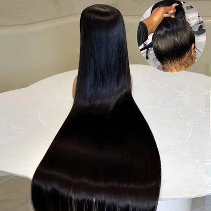 40 Inch 360 Full Lace Wig Straight HD Lace Front Human Hair Wigs 220Density Brazilian Remy Lace Frontal Human Hair Wig For Women