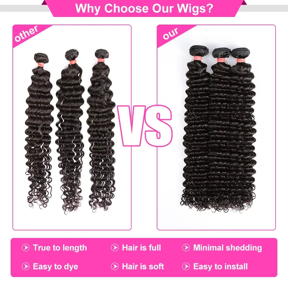 Burmese Curly Bundles Human Hair 30 34 Inch Deep Wave Raw Hair Bundles 100% Unprocessed Double Weft Hair Extensions Weave