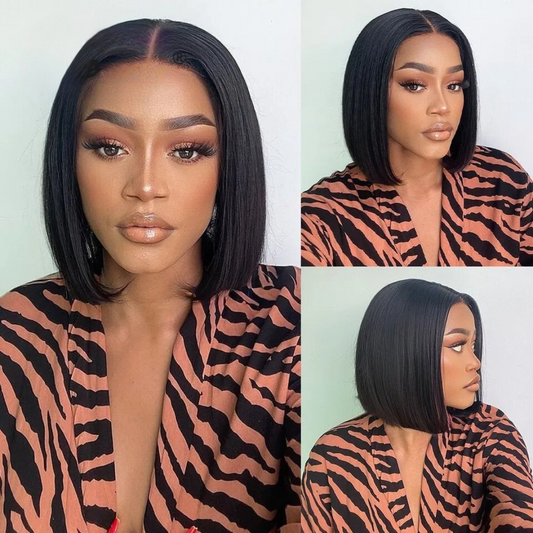 Short Bob Wigs For Women Glueless Wig Human Hair Ready To Wear  Transparent Pre Cut Lace Human Wig Human Hair Wig Bob Wig